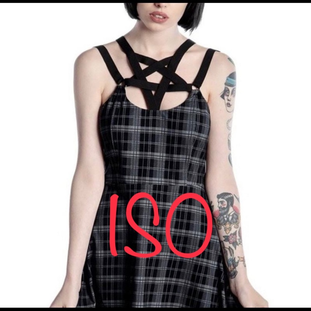 ISO Killstar pentagram tartan dress size S or M